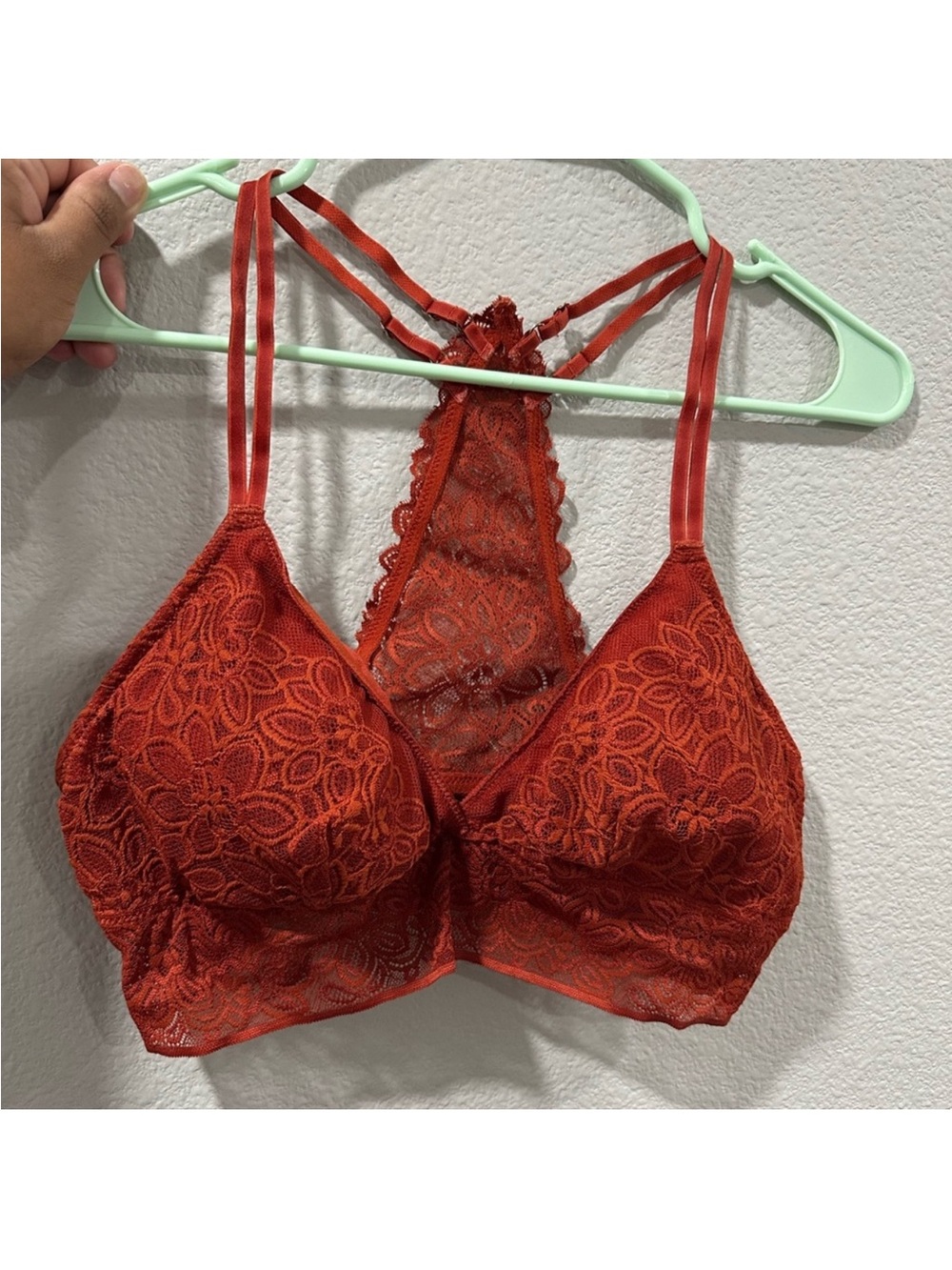 aerie Rust Lace Bralette with Strappy Back